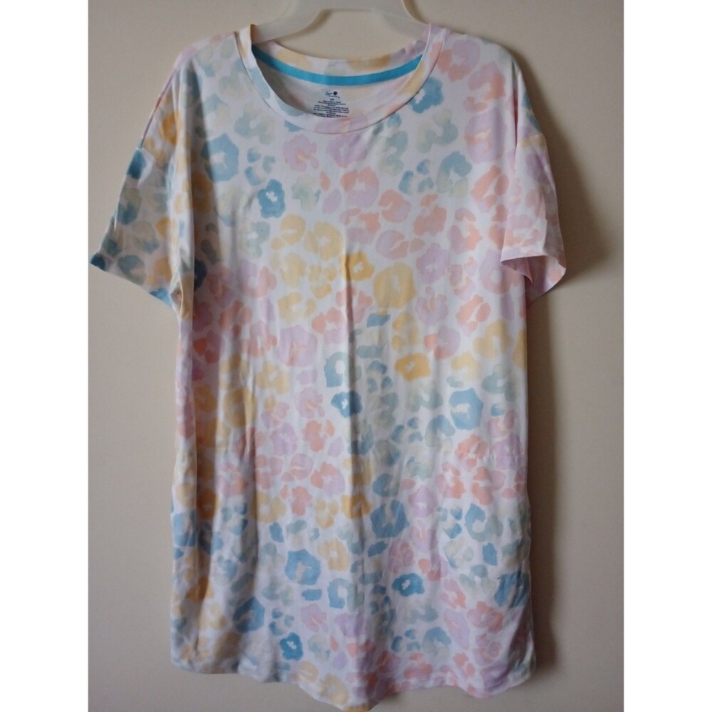 NWT Secret Treasures Rainbow Animal Print Sleep Shirt Dress Pockets Size S-M